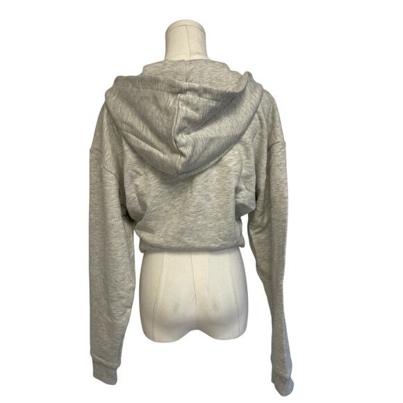 NWT Revolve x WeWoreWhat Women Extra Size Small Gray Crop Fleece Half Zip Hoodie - Picture 3 of 7